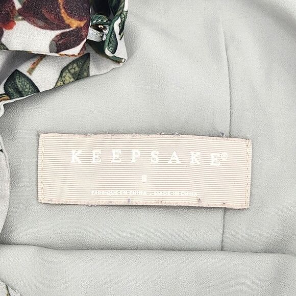 Keepsake Twilight Dreams Mini Dress Small Women Gray Garden Floral Cold Shoulder - Picture 5 of 11